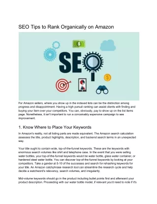 seo tips to rank organically on amazon