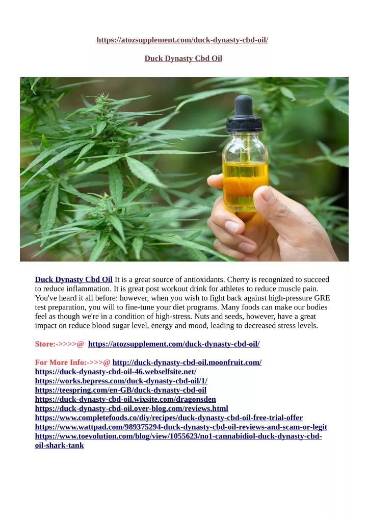 https atozsupplement com duck dynasty cbd oil