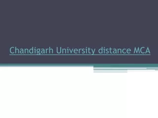 chandigarh university distance mca