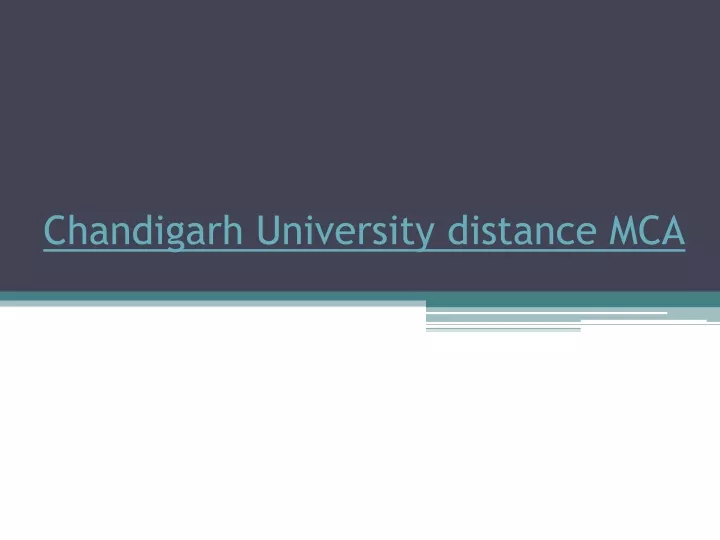 chandigarh university distance mca
