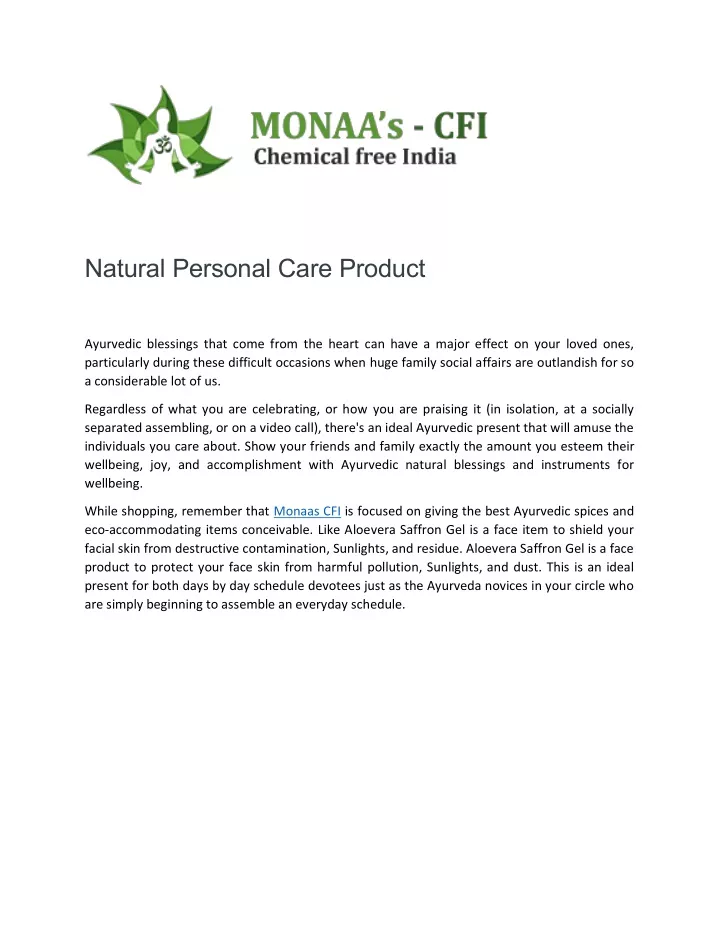 natural personal care product