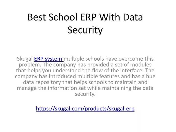 best school erp with data security