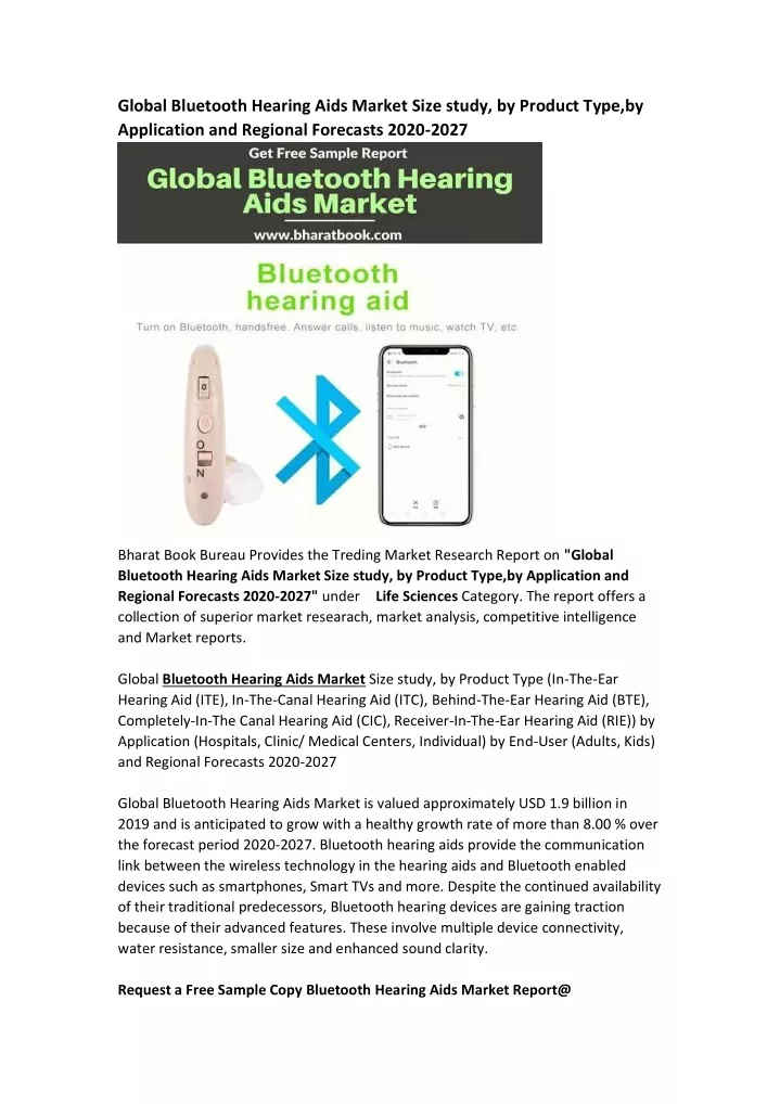 global bluetooth hearing aids market size study