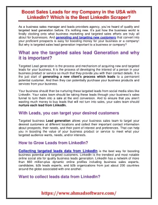 boost sales leads for my company in the usa with