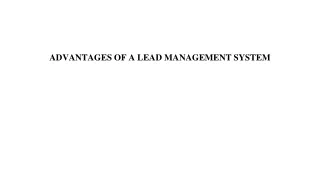 advantages of a lead management system