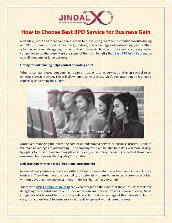 how to choose best bpo service for business gain