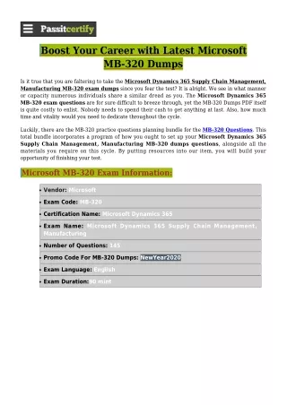 [New Year Promotions] Microsoft MB-320 Exam Dumps
