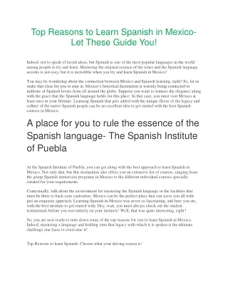 top reasons to learn spanish in mexico let these