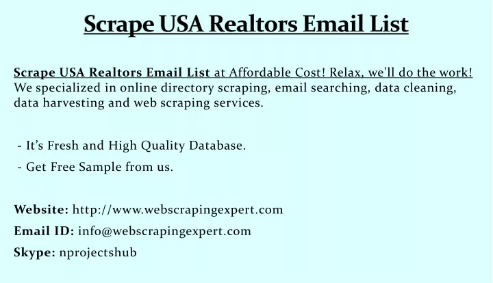 scrape usa realtors email list
