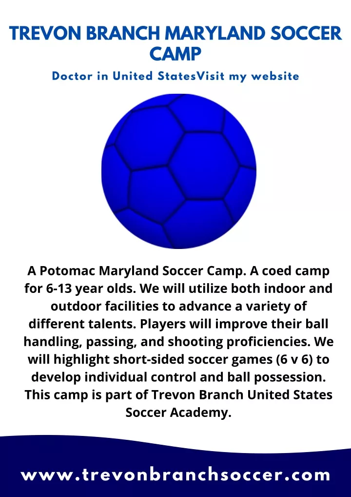 trevon branch maryland soccer camp