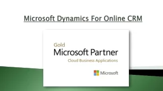 Microsoft Dynamics For Online CRM