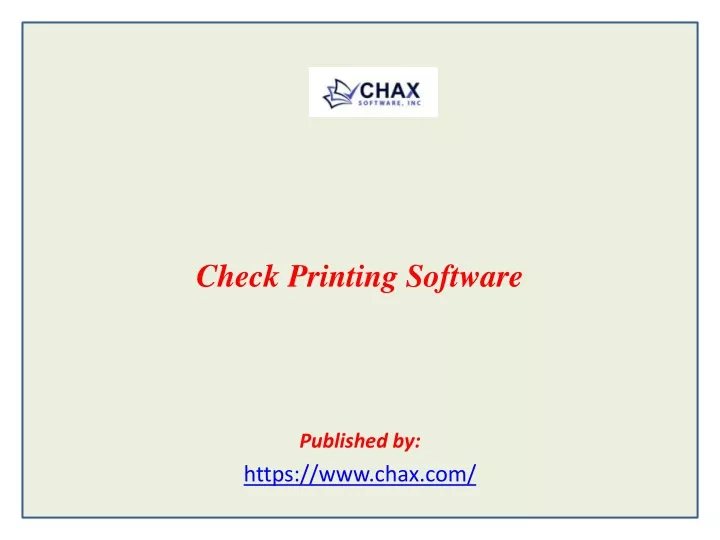 check printing software published by https www chax com