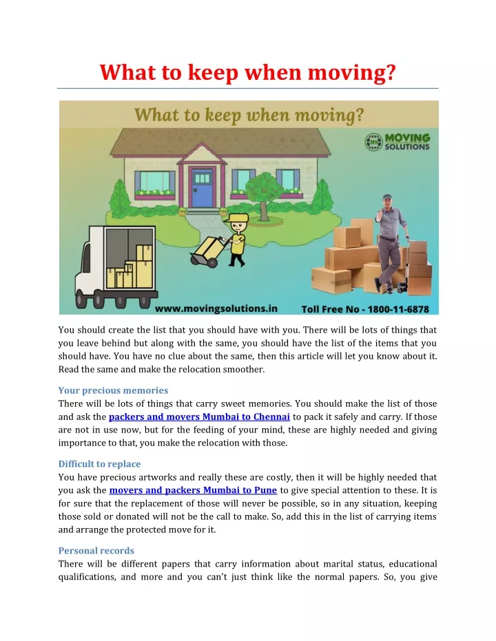 what to keep when moving