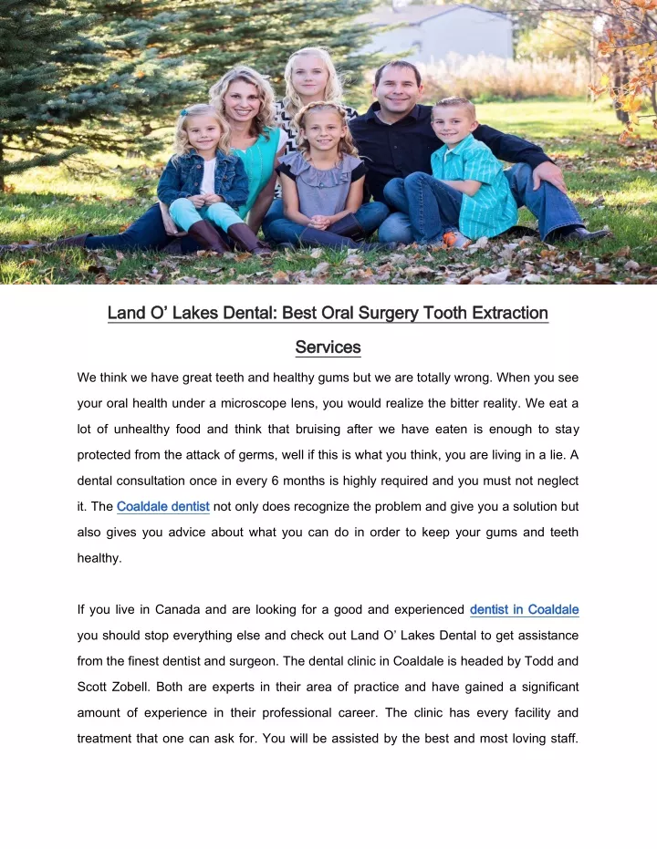 land o lakes dental best oral surgery tooth