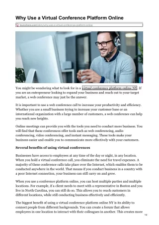 why use a virtual conference platform online