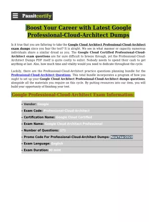 [New Year Promotions] Professional Cloud Architect Exam Dumps