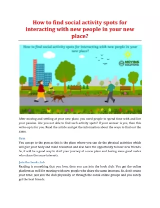 how to find social activity spots for interacting
