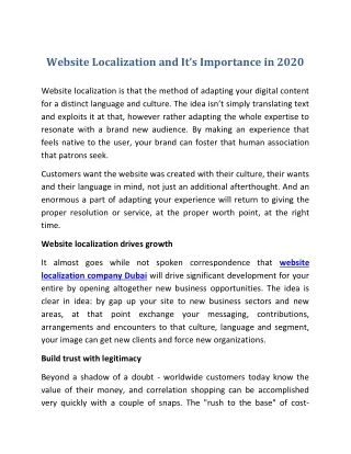 Website Localization and It’s Importance in 2020