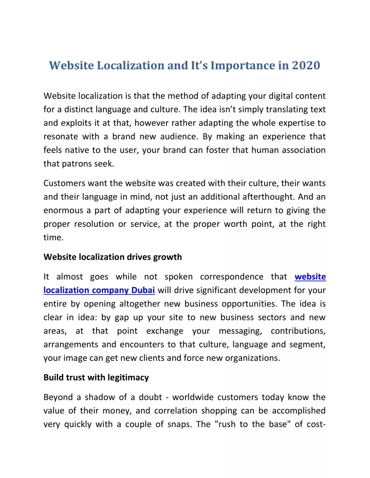 website localization and it s importance in 2020