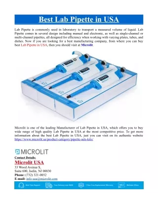 best lab pipette in usa