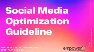 Social Media Optimization Guidelines 2020