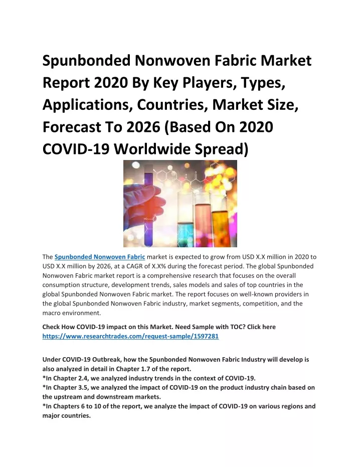 spunbonded nonwoven fabric market report 2020