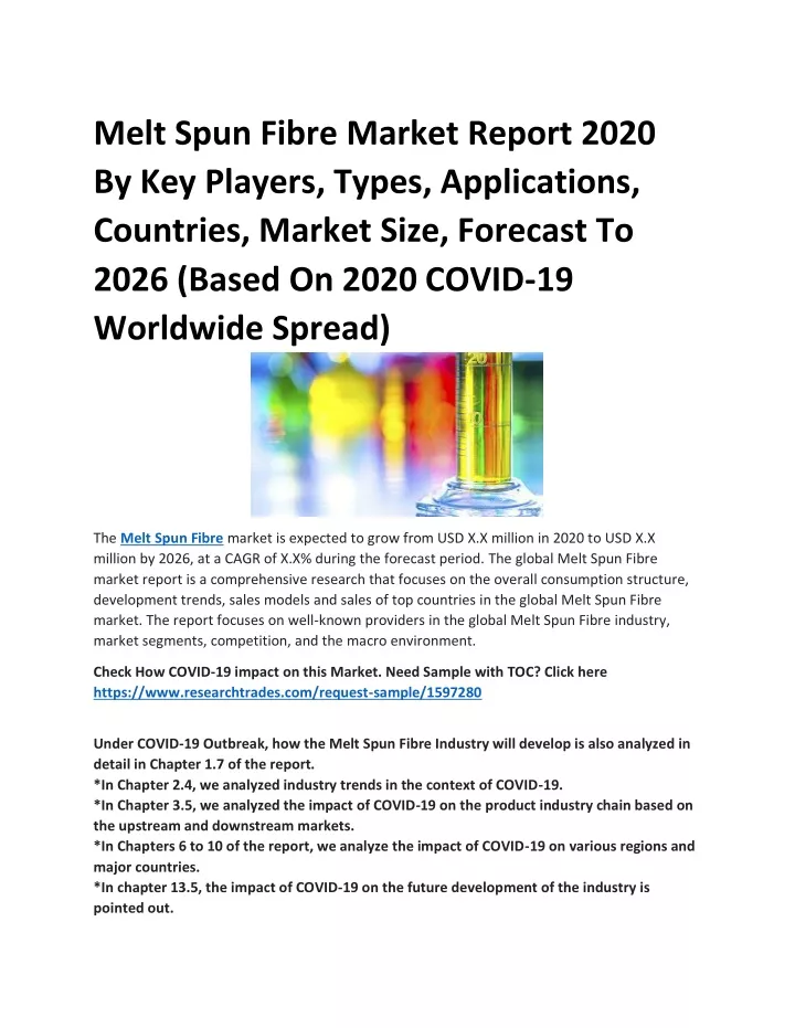 melt spun fibre market report 2020 by key players