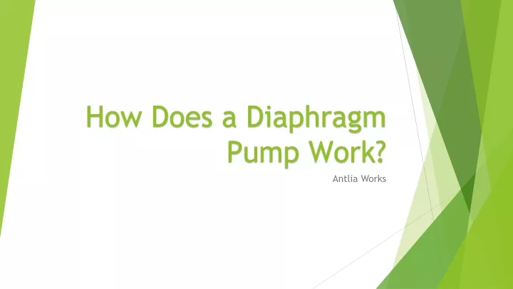 how does a diaphragm pump work