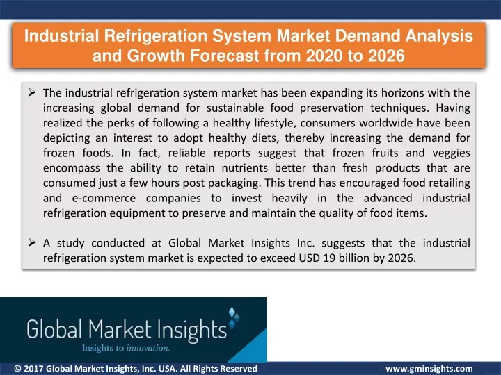 industrial refrigeration system market demand