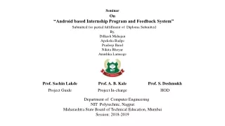 Android Based Internship Program And Feedback System