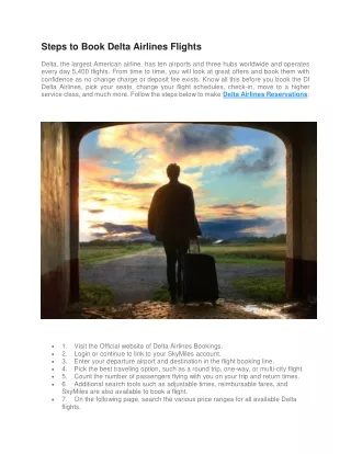 steps to book delta airlines flights