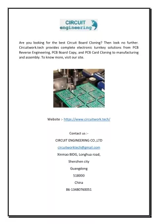 Best Circuit Board Cloning | Circuit Engineering Co. Ltd