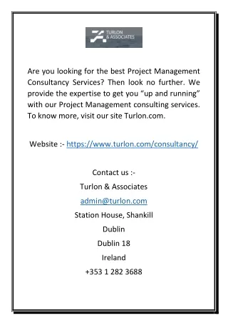 Best Project Management Consultancy Services | Turlon & Associates