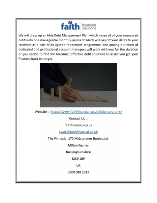 Financial Debt Solutions | Faithfinancial.co.uk