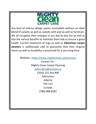 Best Carpet Cleaners Edmonton | Mightyclean.ca