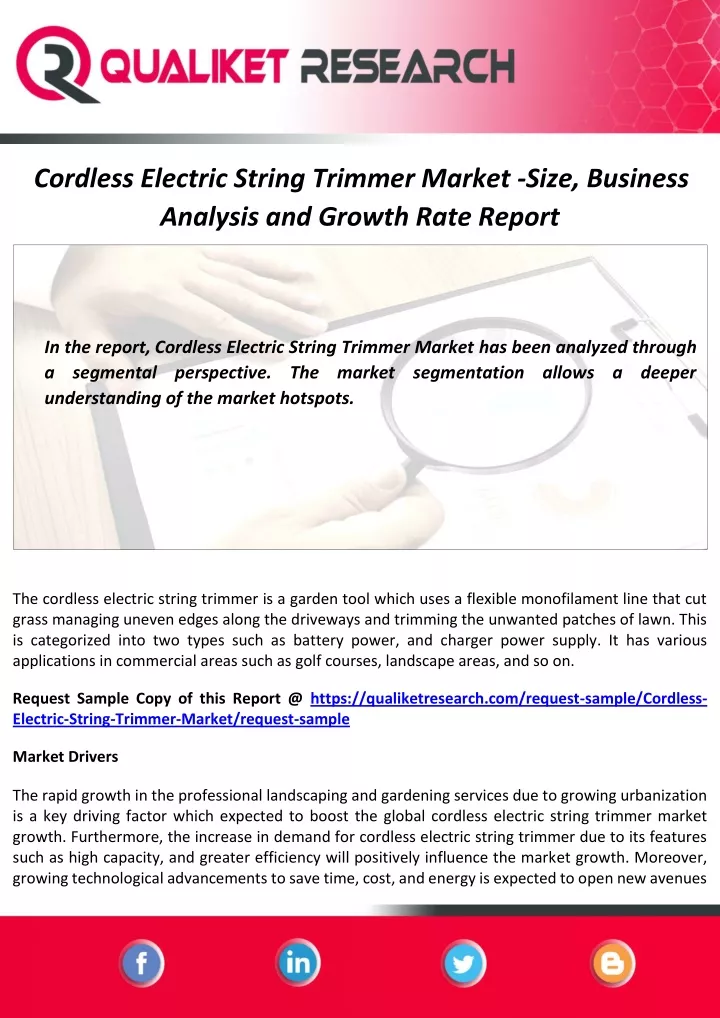 cordless electric string trimmer market size