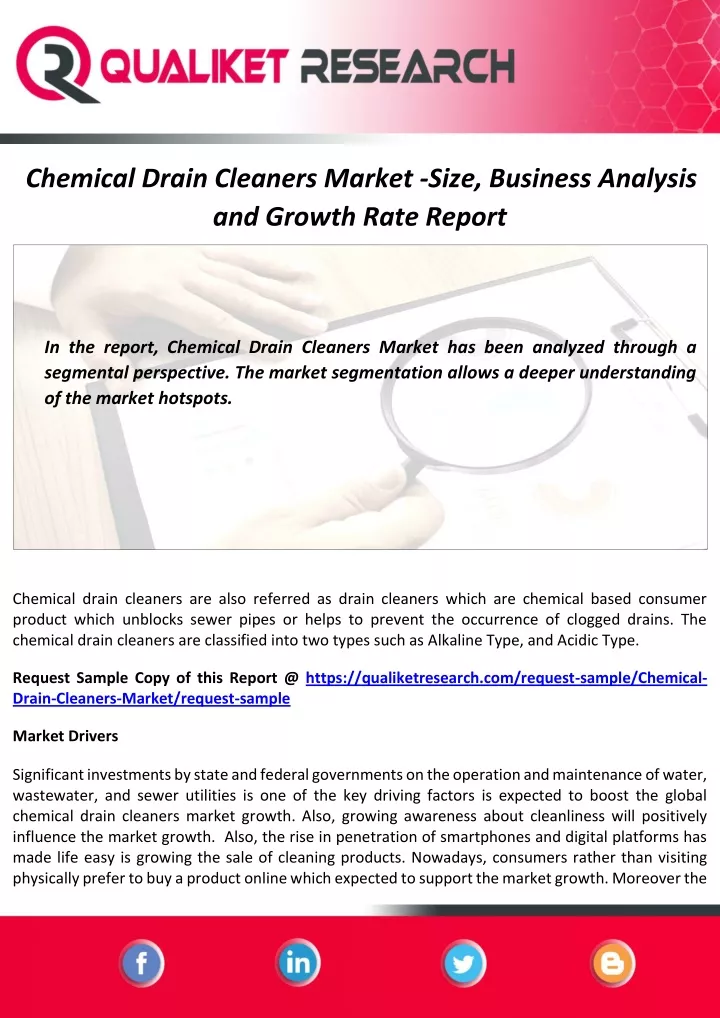 chemical drain cleaners market size business