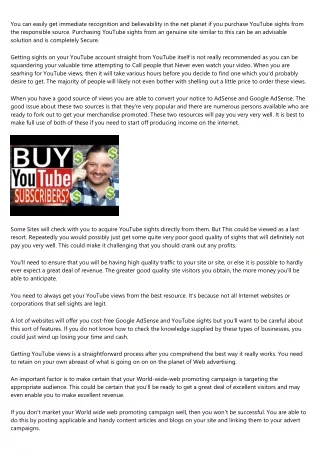 Purchase YouTube Views and Be Worthwhile