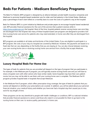 Don't Buy Into These "Trends" About Sondercare - Medical Equipment