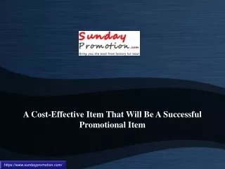 A Cost-Effective Item That Will Be A Successful Promotional Item