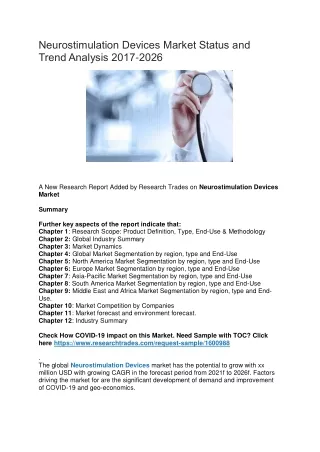 neurostimulation devices market status and trend