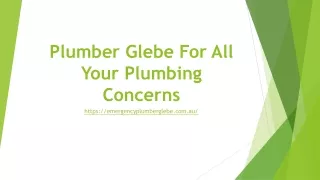 plumber glebe for all your plumbing concerns