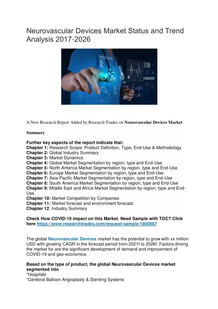 neurovascular devices market status and trend