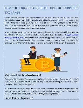 how to choose the best crypto currency exchange