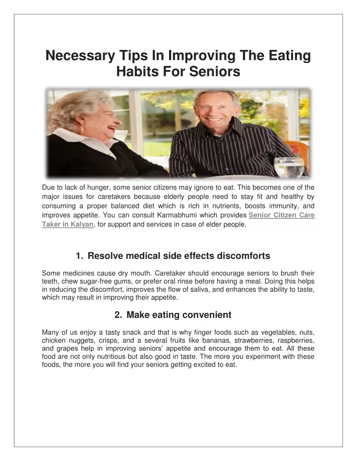 necessary tips in improving the eating habits