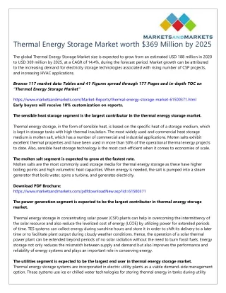 Thermal Energy Storage Market worth $369 Million by 2025