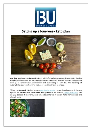 setting up a four week keto plan