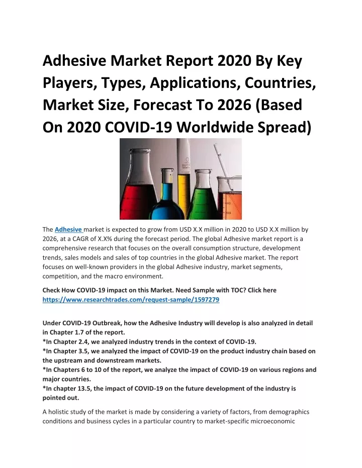 adhesive market report 2020 by key players types