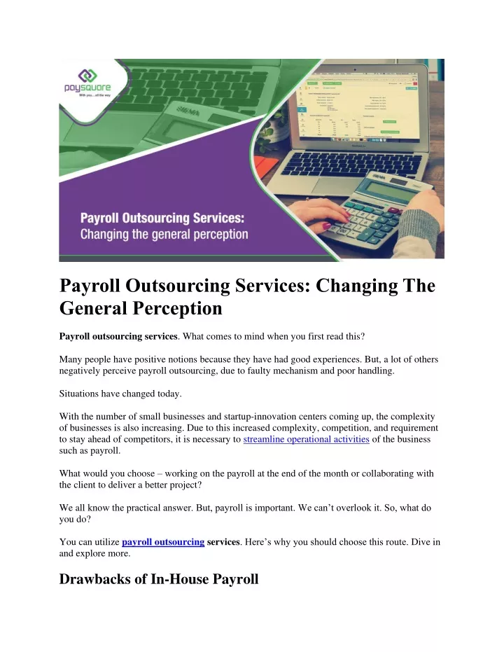 payroll outsourcing services changing the general
