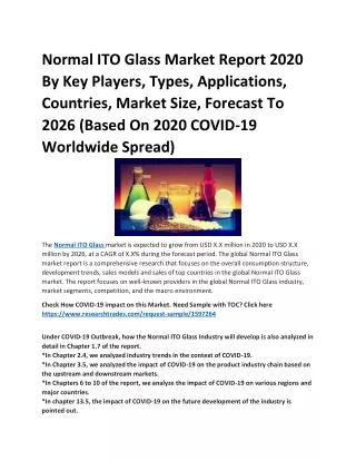 normal ito glass market report 2020